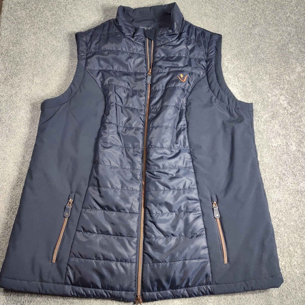 Ulla Popken Vest Womens 15/16 Navy Blue Quiltedβ Puffer Full Zip Outerwar